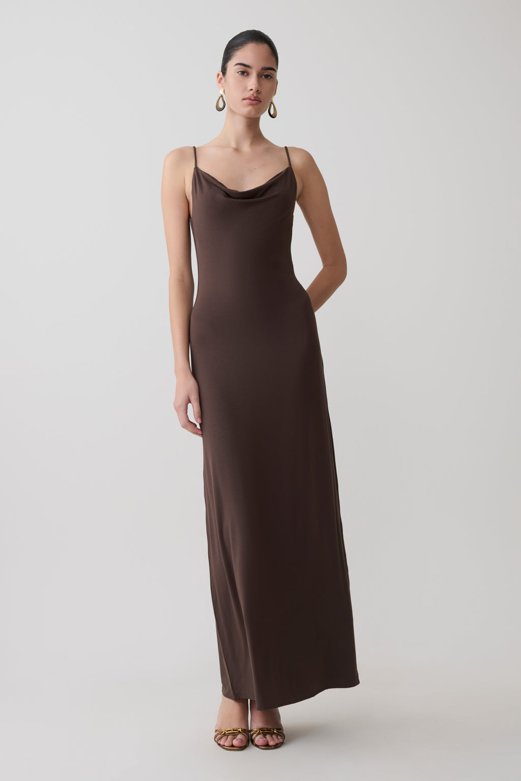 Cowl Maxi Dress - Bitter Chocolate