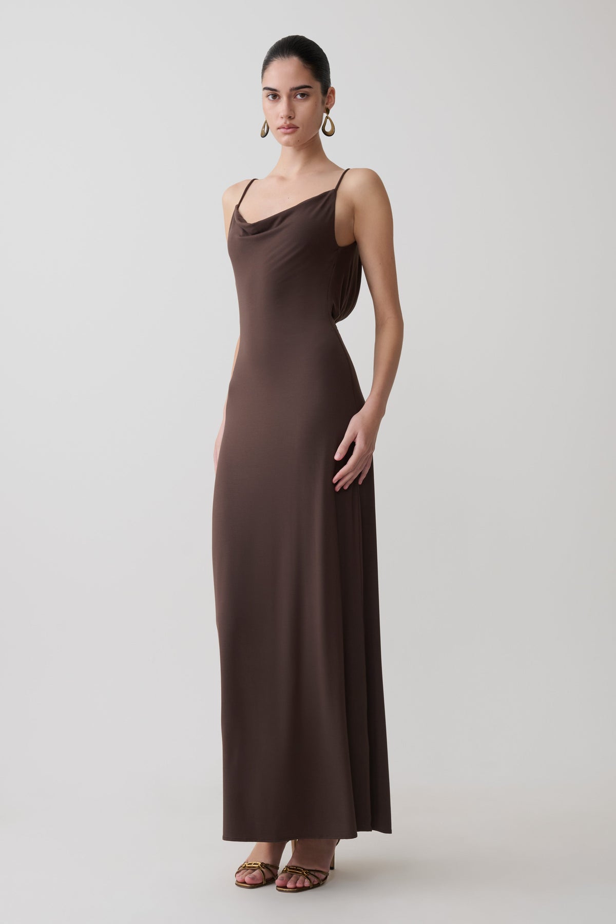 Cowl Maxi Dress - Bitter Chocolate