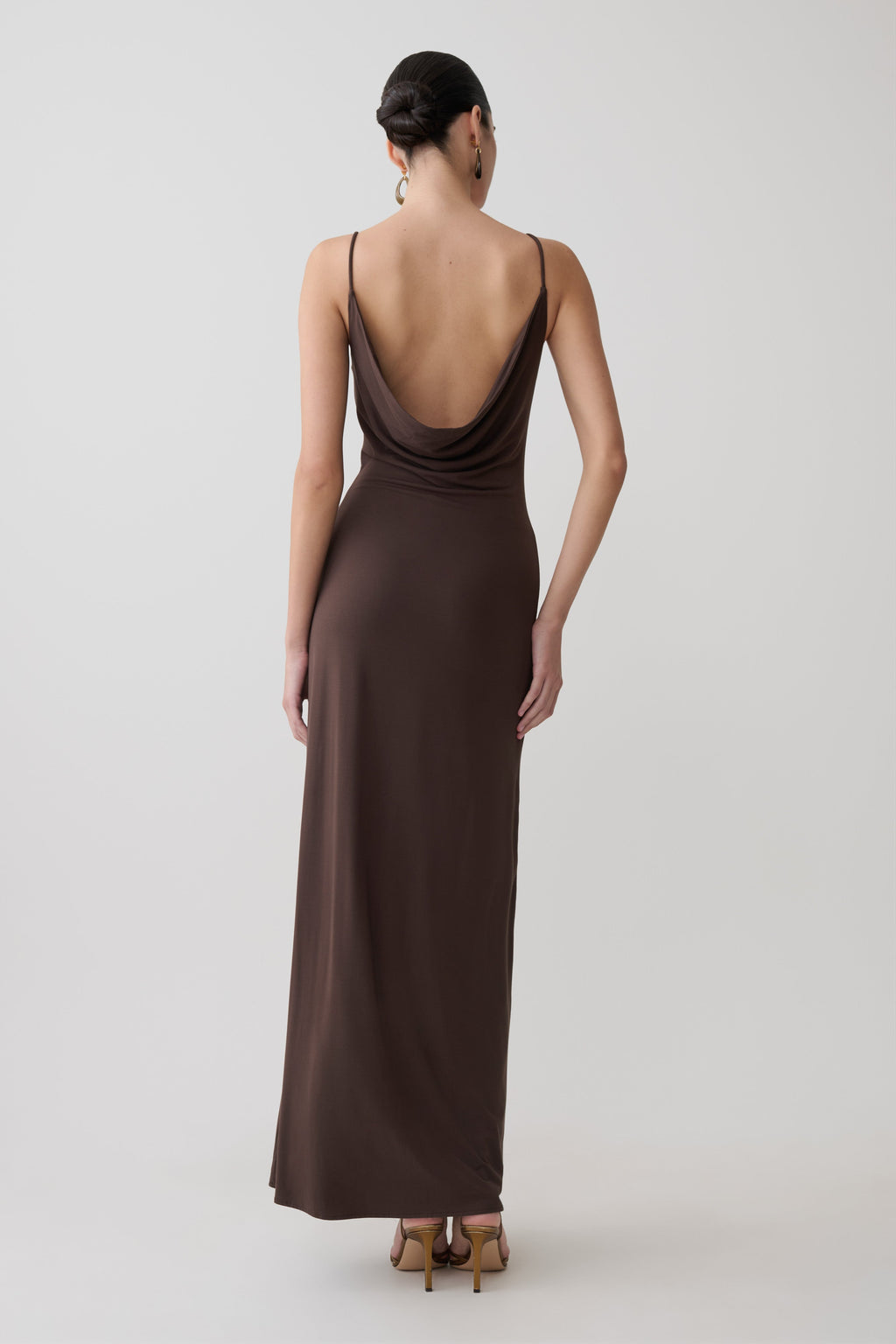 Cowl Maxi Dress - Bitter Chocolate