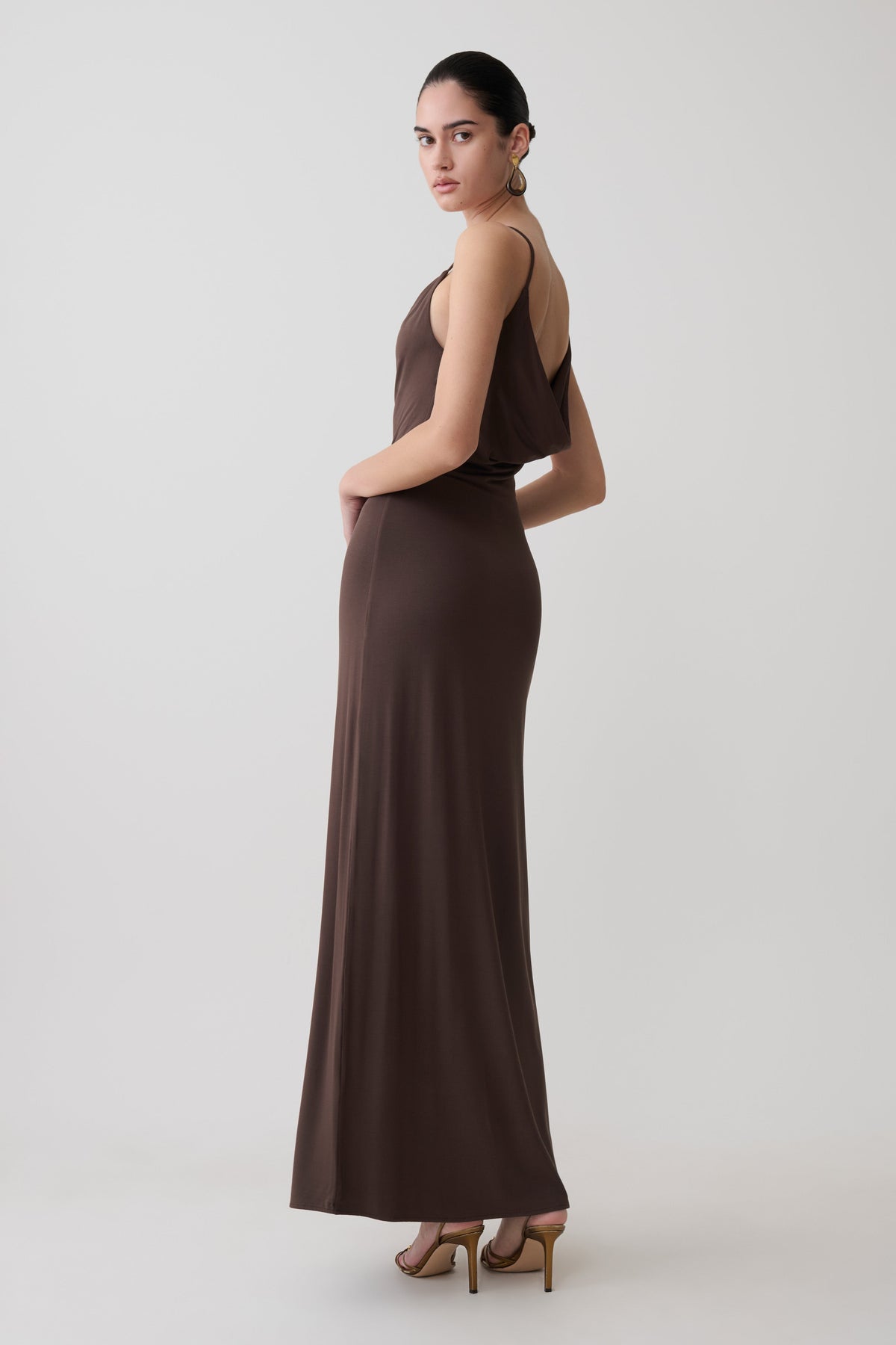 Cowl Maxi Dress - Bitter Chocolate