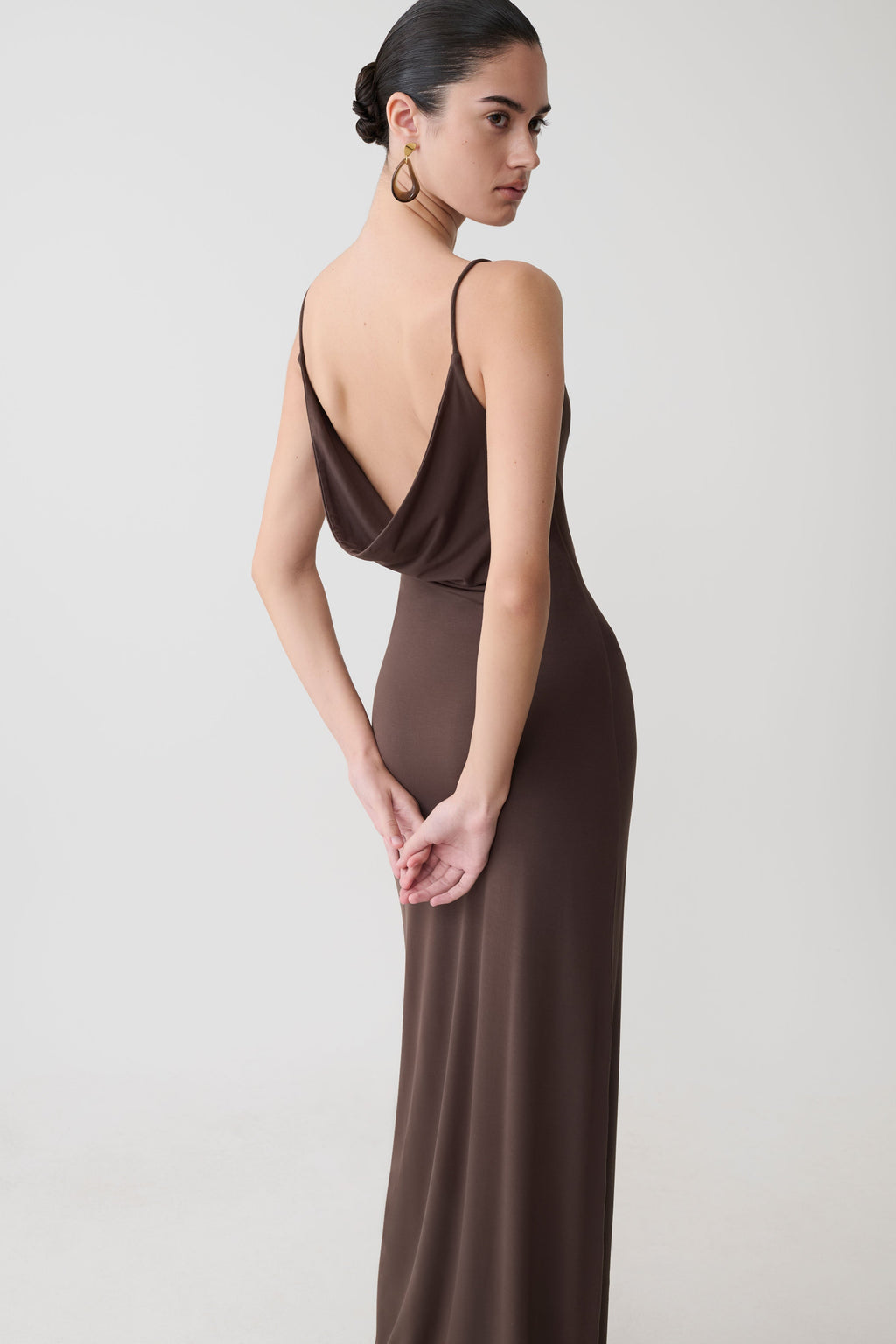 Cowl Maxi Dress - Bitter Chocolate