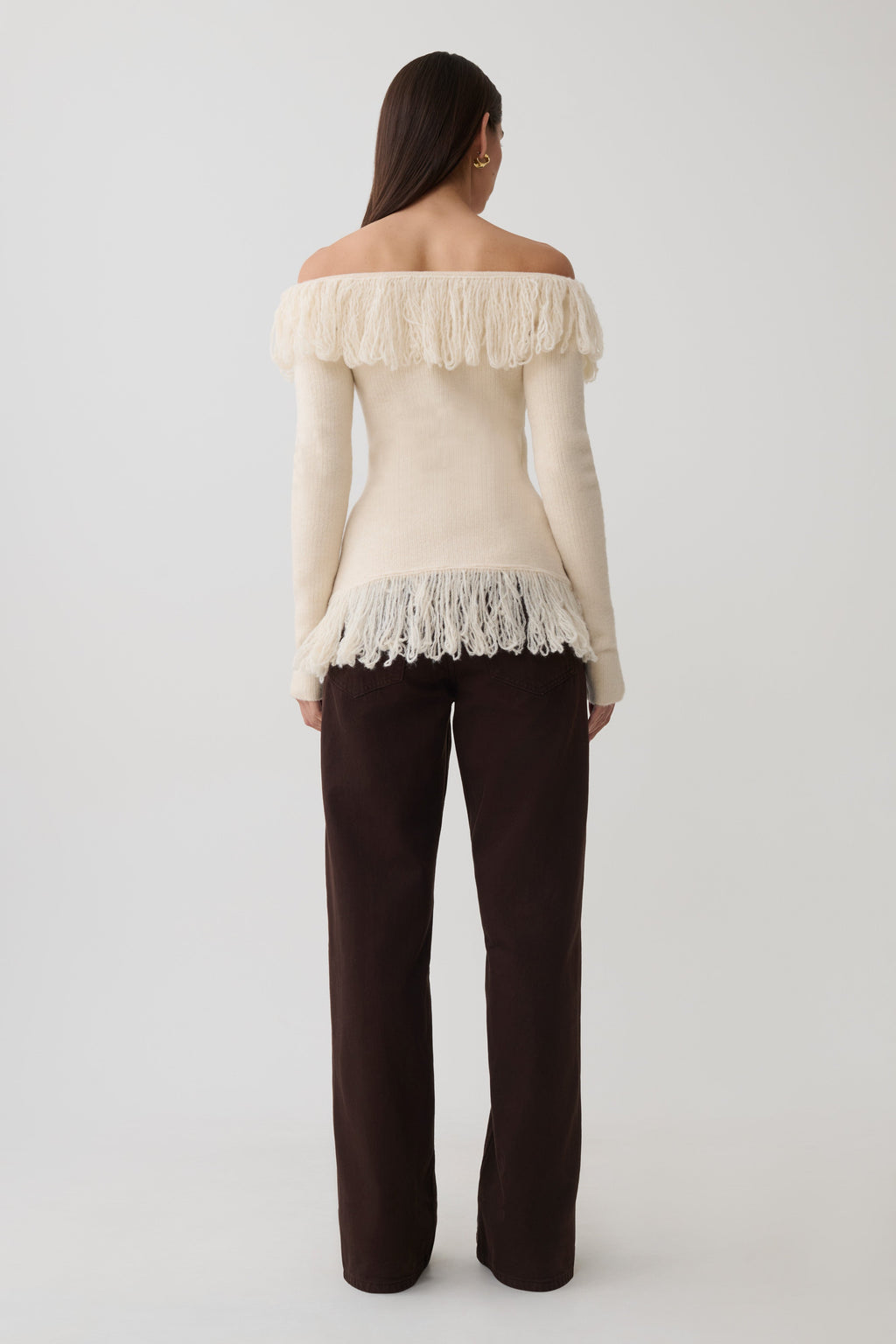 Fringe Knit Top - Cream