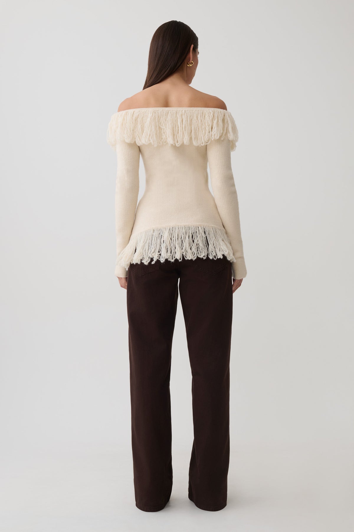 Fringe Knit Top - Cream