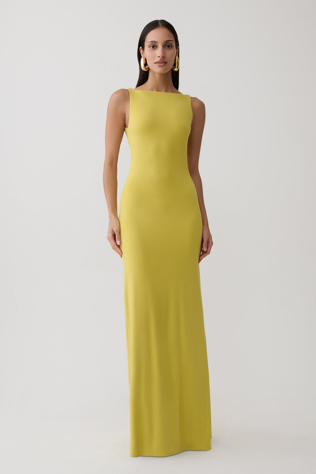 Backless Twist Maxi Dress - Orchard Moss