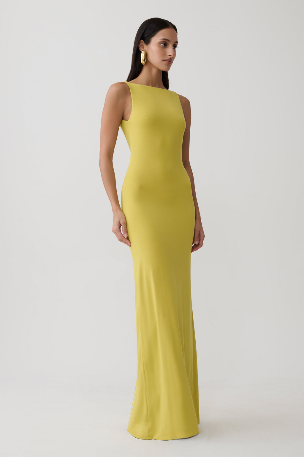 Backless Twist Maxi Dress - Orchard Moss