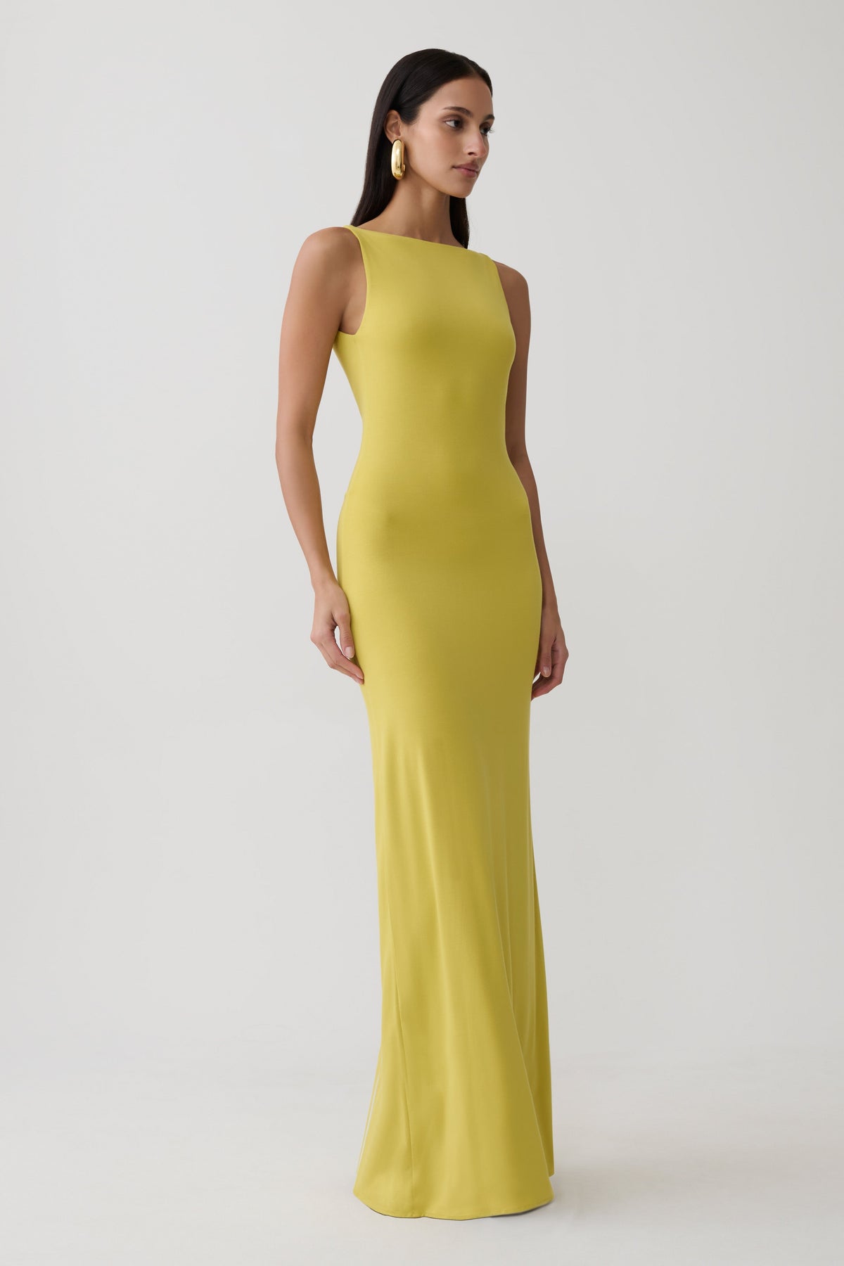 Backless Twist Maxi Dress - Orchard Moss