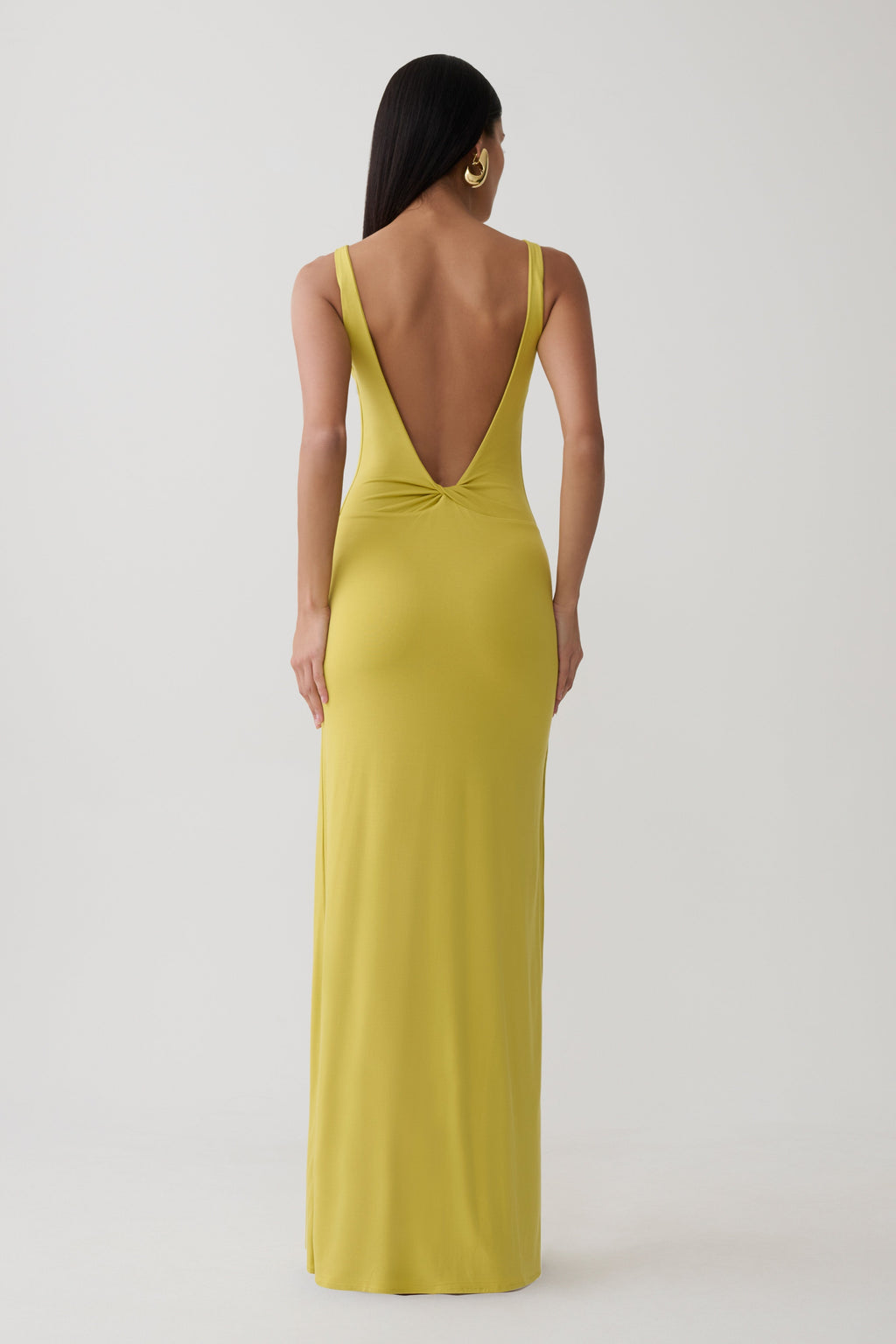 Backless Twist Maxi Dress - Orchard Moss