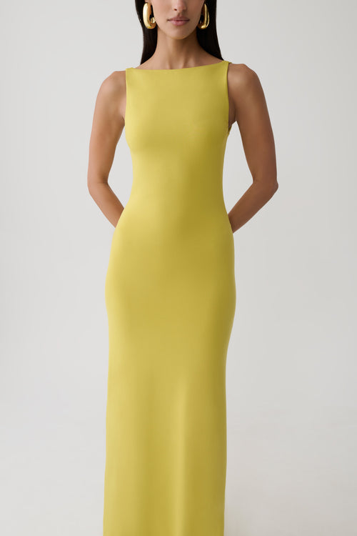 Backless Twist Maxi Dress - Orchard Moss