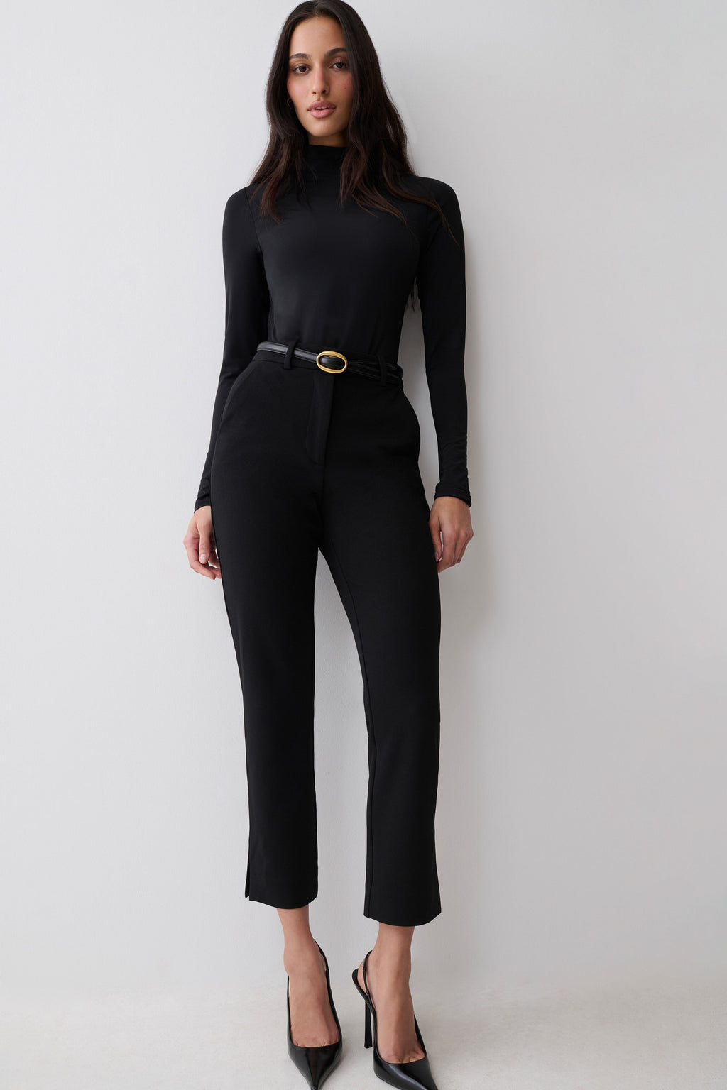 Long Sleeve High Neck Bodysuit - Black
