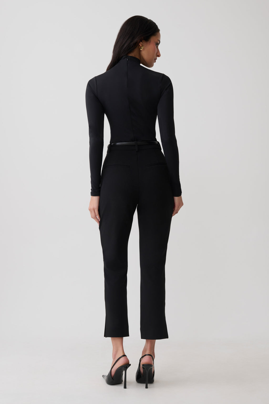 Long Sleeve High Neck Bodysuit - Black