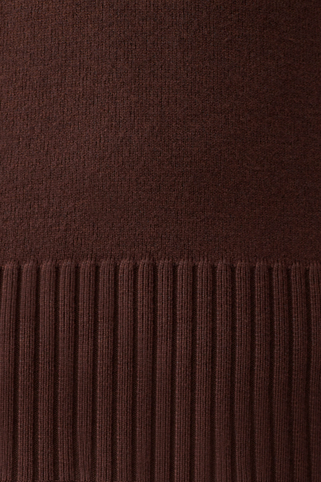 Ribbed High Neck Jumper - Chocolate