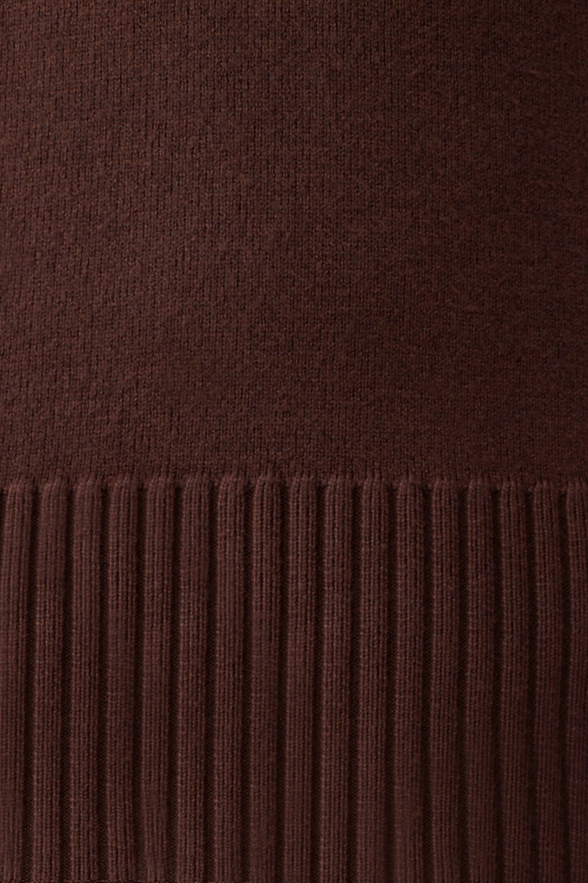 Ribbed High Neck Jumper - Chocolate