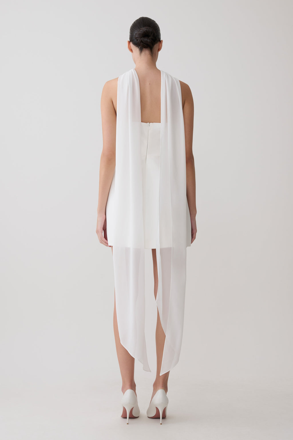 Strapless Suiting Mini Dress - Ivory