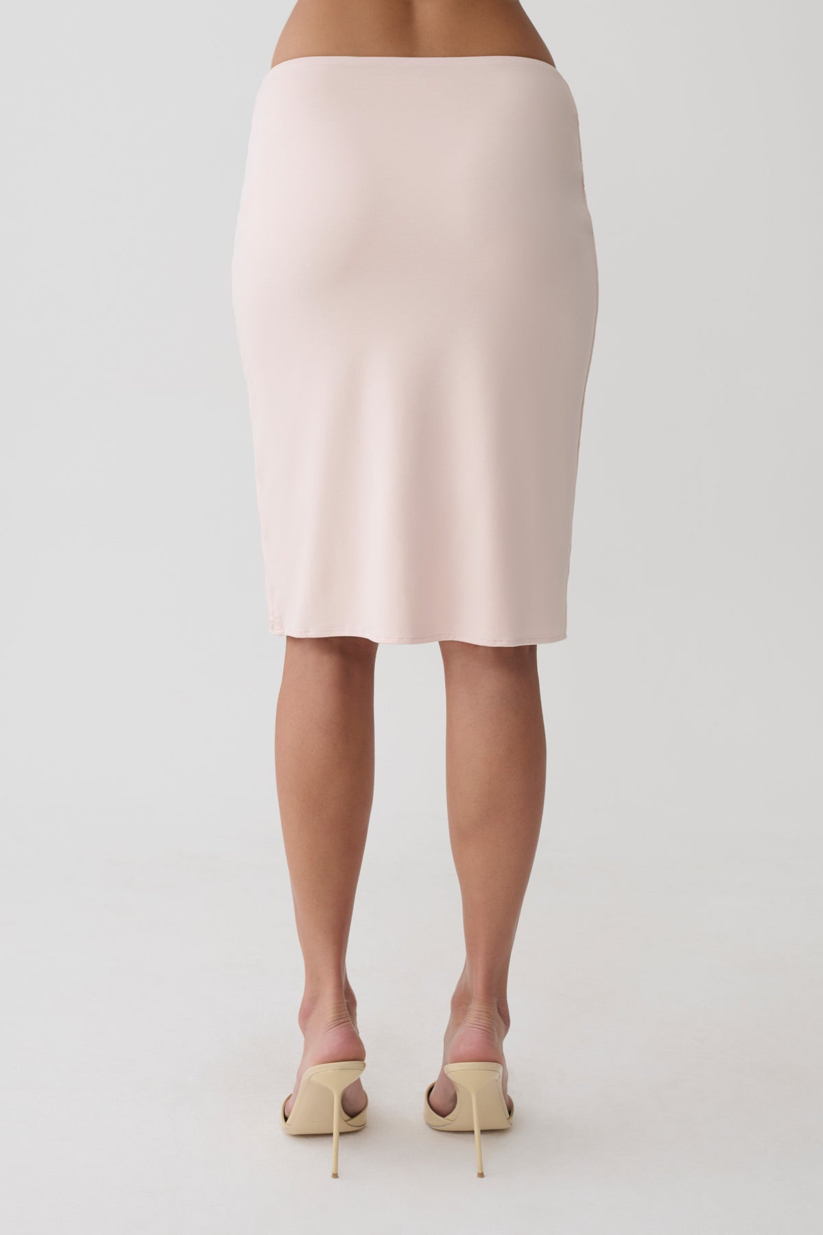 Peached Jersey Midi Skirt - Muted Pink