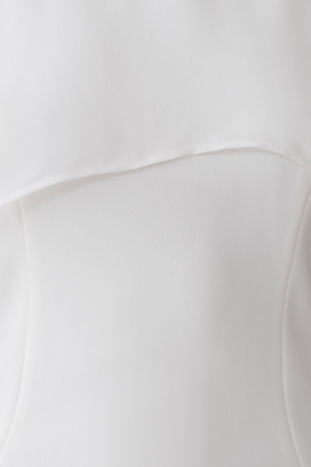 Chiffon Overlay Mini Dress - White