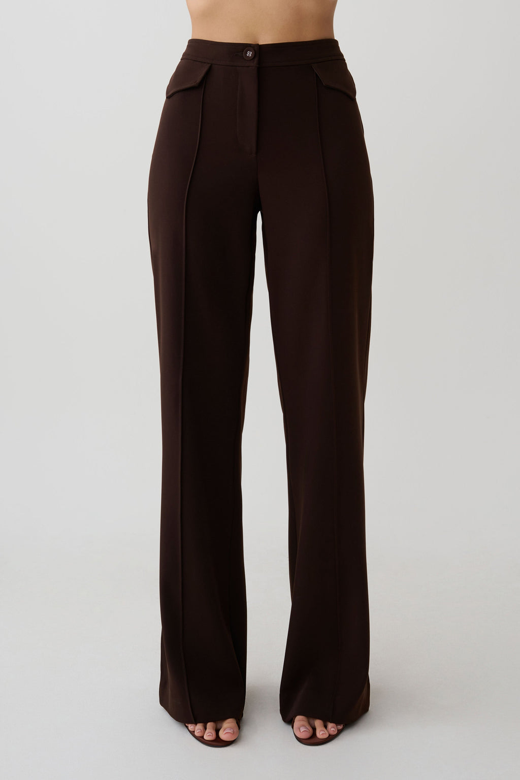 Fit And Flare Suiting Pants - Dark Chocolate