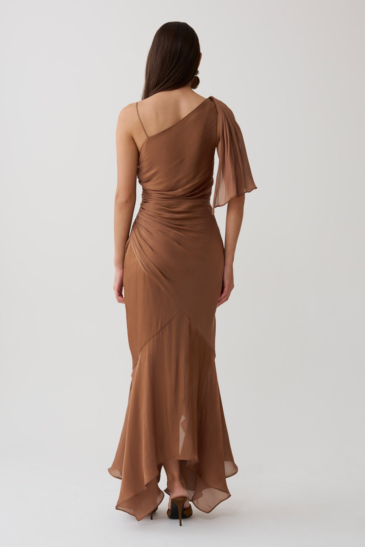 Draped Maxi Dress - Cognac