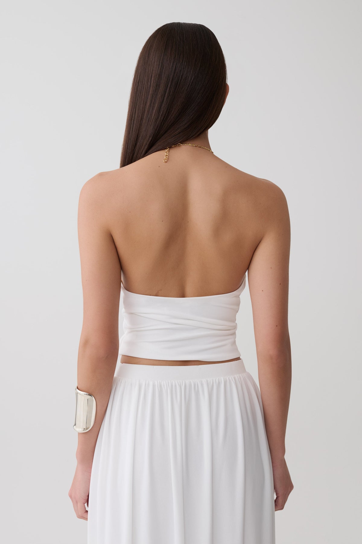 Halter Neck Top With Hardware - White