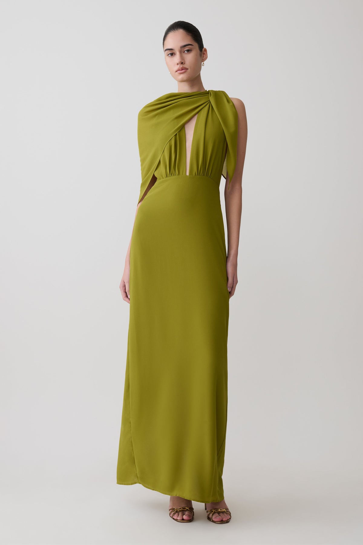 Halter Maxi Dress - Olive