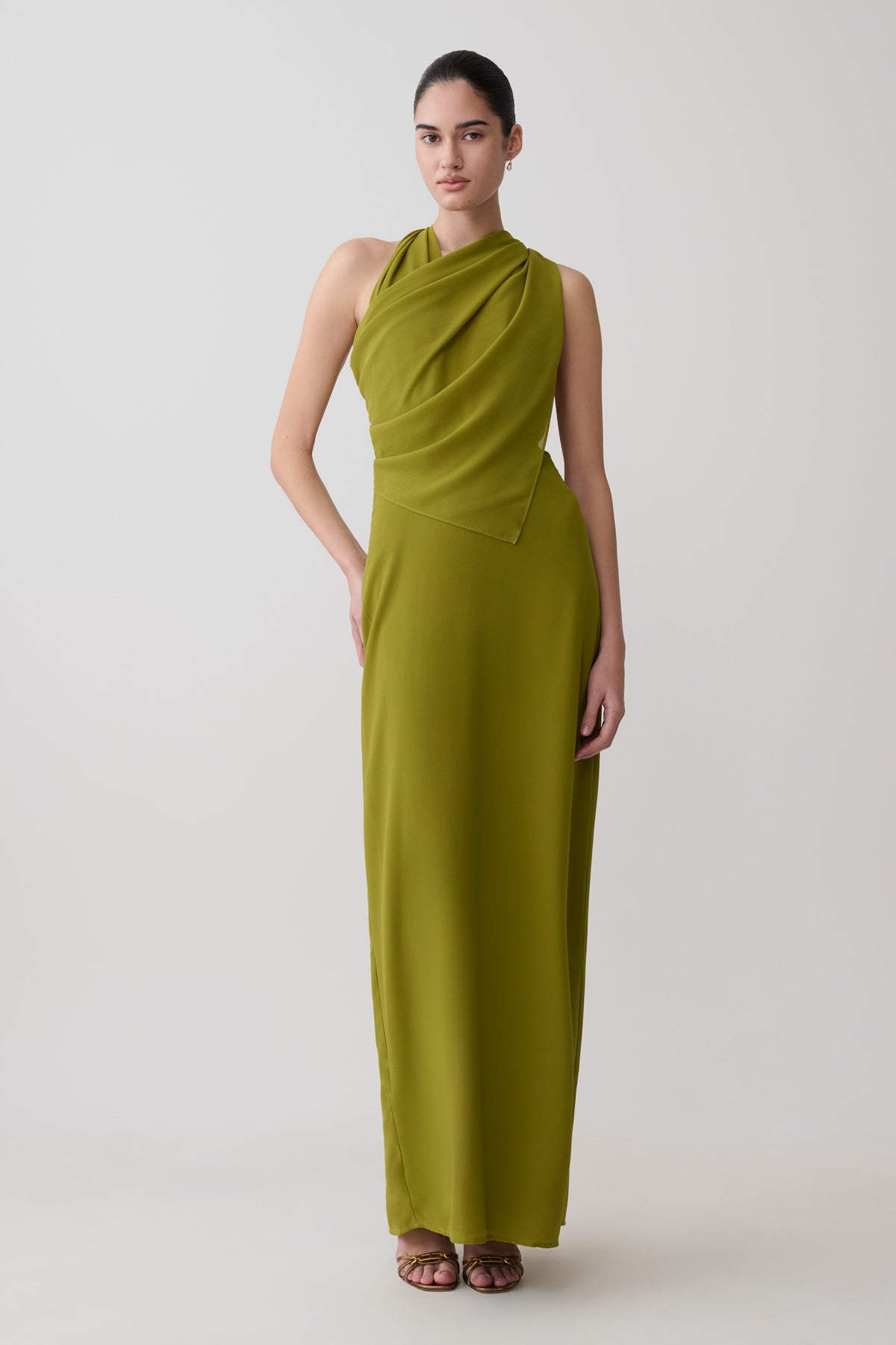 Halter Maxi Dress - Olive