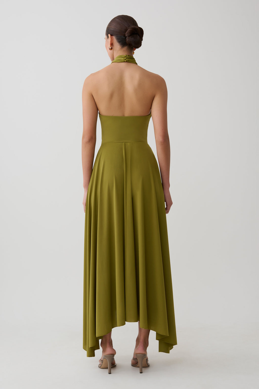 Twisted Neck Dry Jersey Bodysuit - Martini Olive