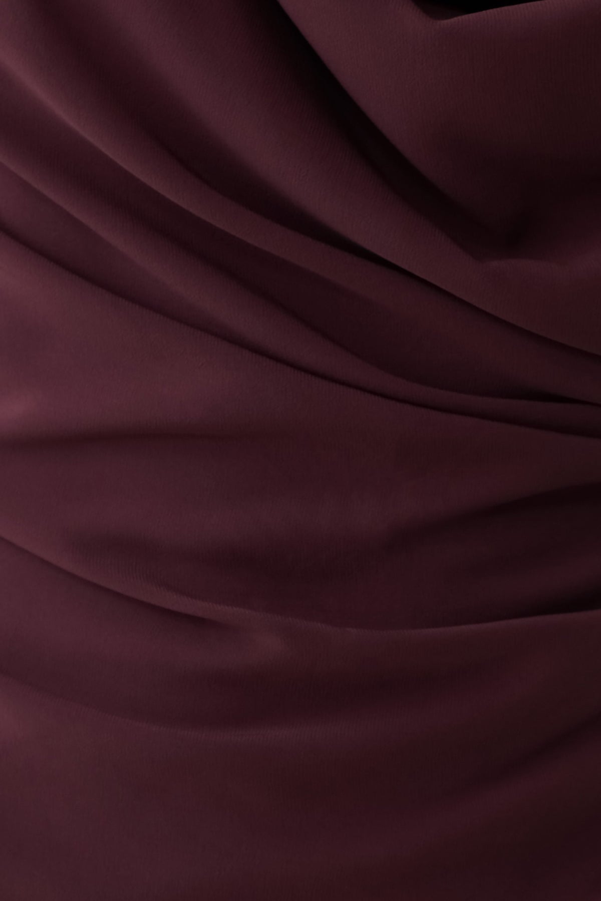 Cowl Drape Satin Mini Dress - Plum