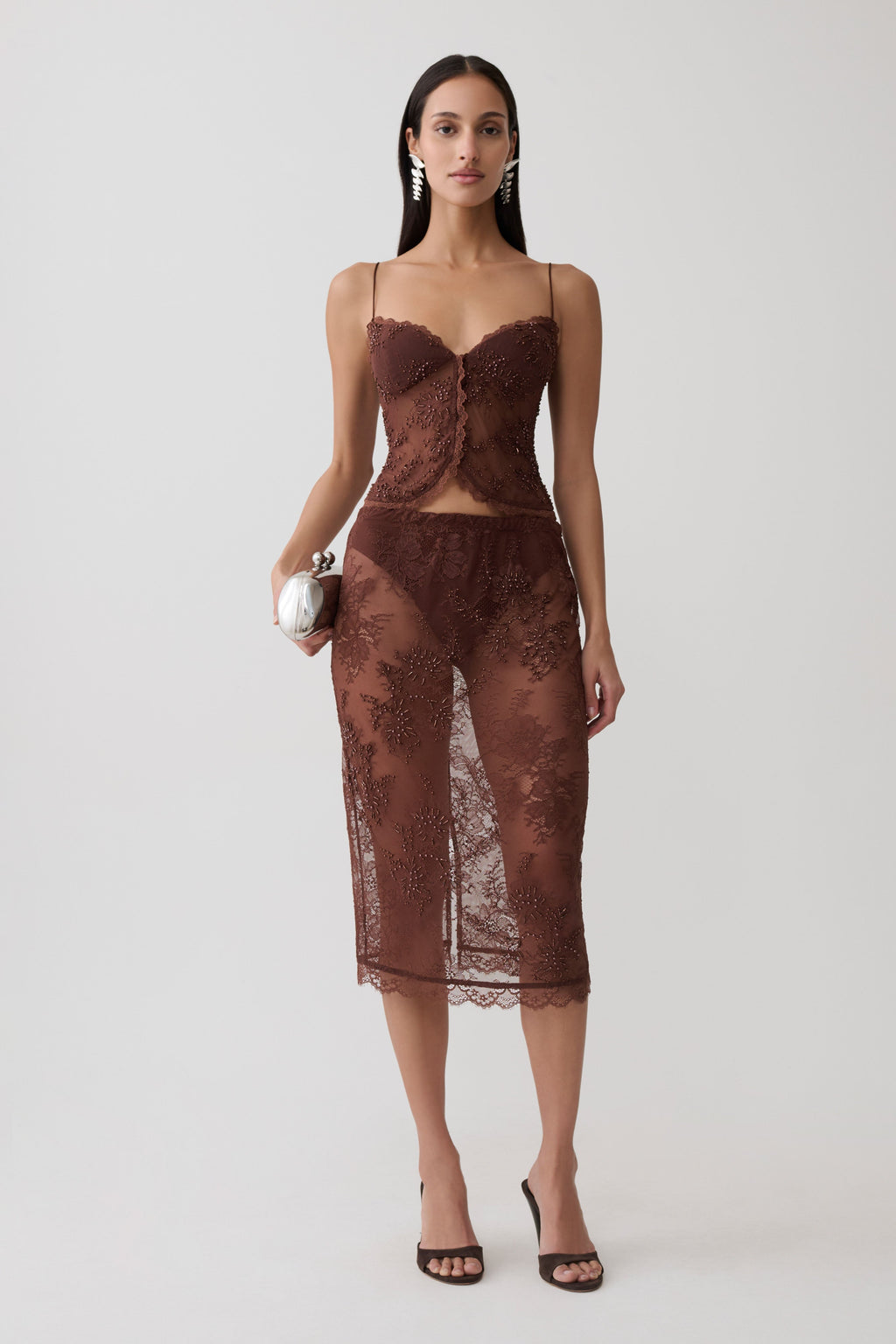 Sweetheart Lace Top - Dark Chocolate