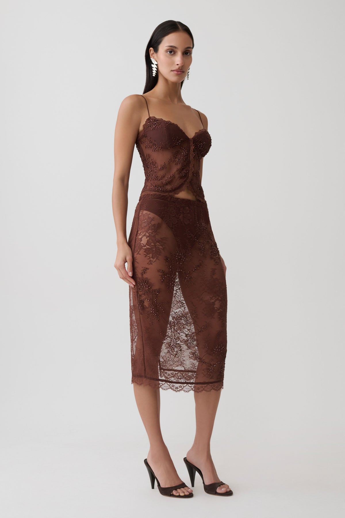 Sweetheart Lace Top - Dark Chocolate