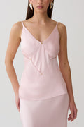 Satin Sleeveless Top - Pale Pink