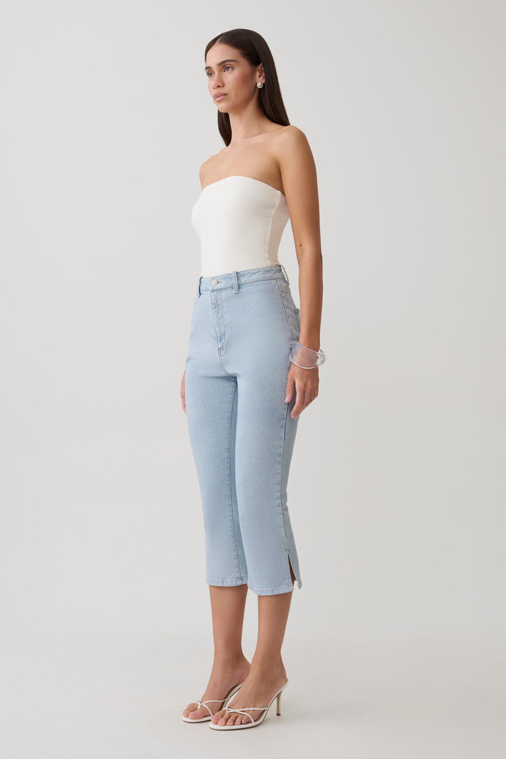 Denim Capris - Light Blue