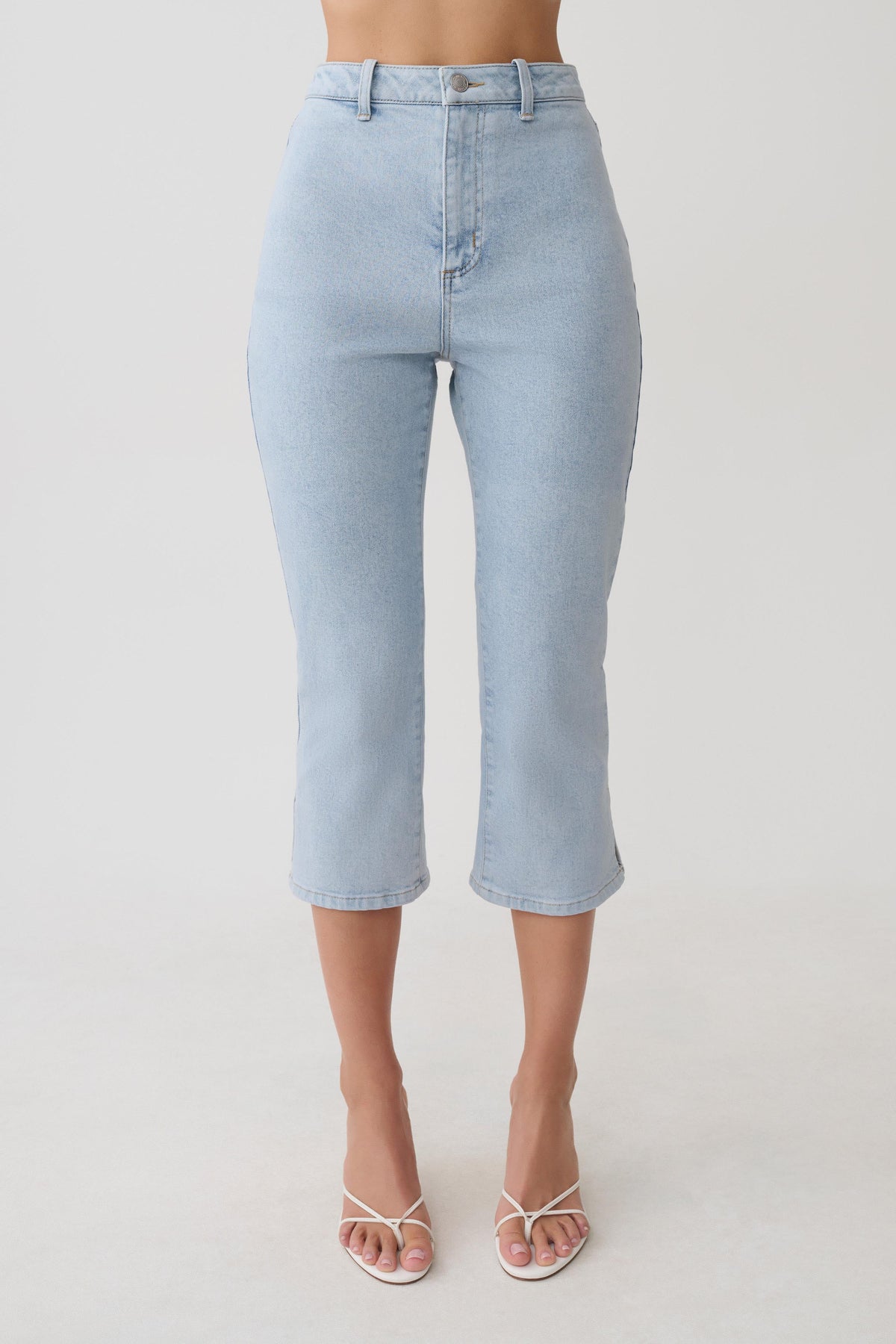 Denim Capris - Light Blue