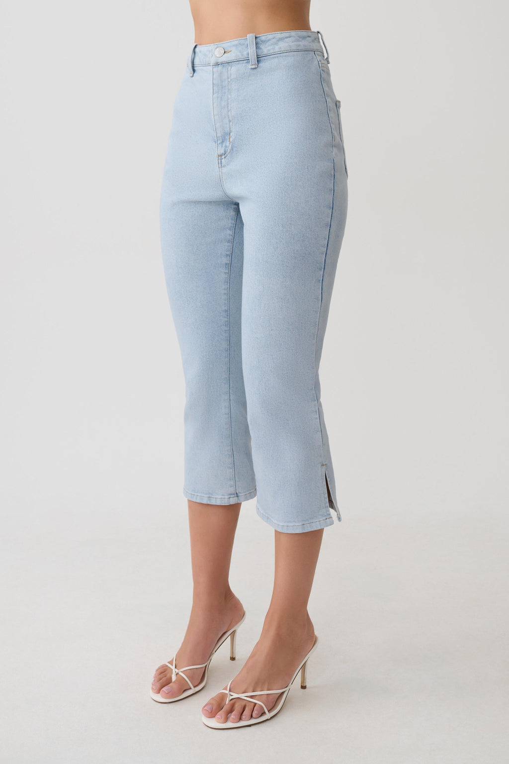Denim Capris - Light Blue