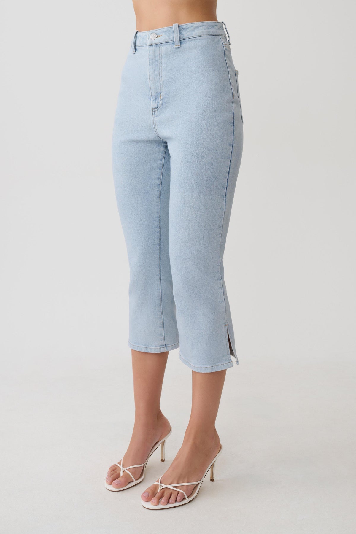 Denim Capris - Light Blue