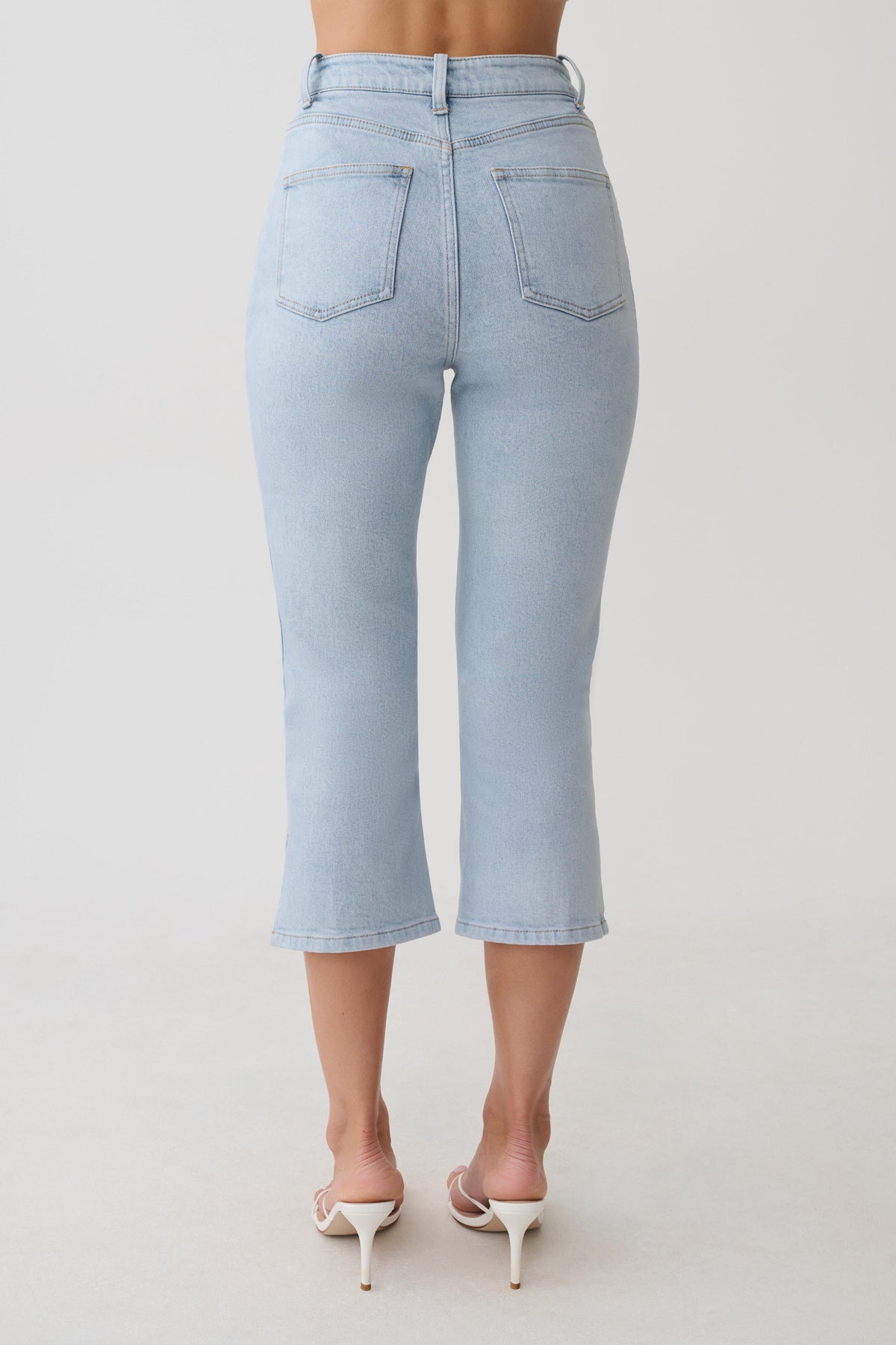 Denim Capris - Light Blue