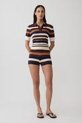 Stripe Knit Short - Navy/Neutral