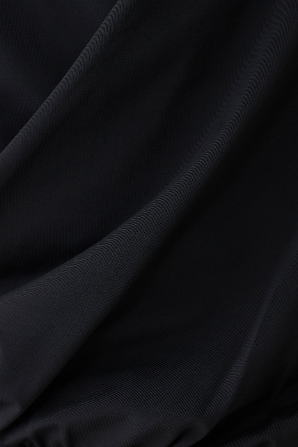 Overlap Top With Neck Scarf - Black