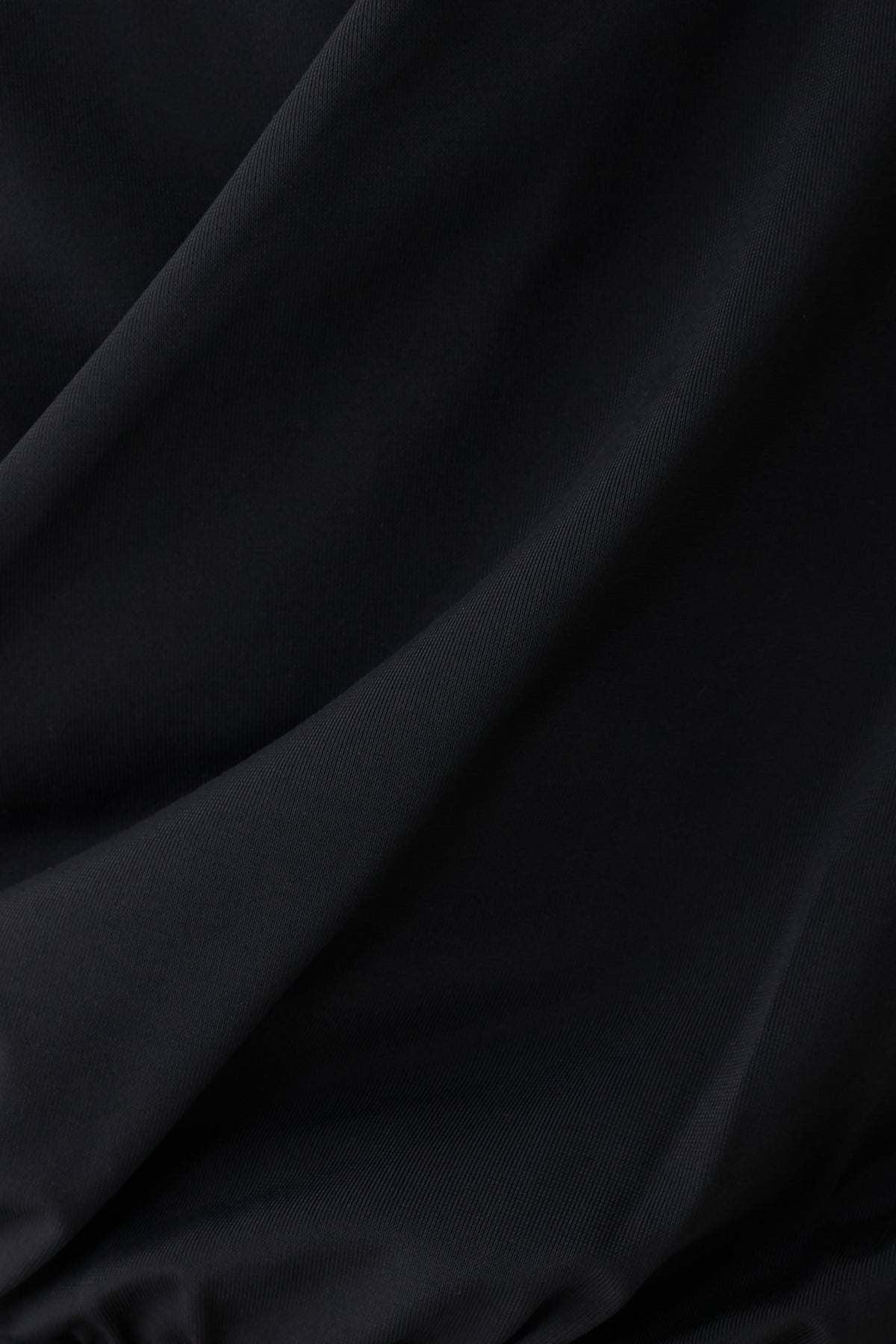 Overlap Top With Neck Scarf - Black
