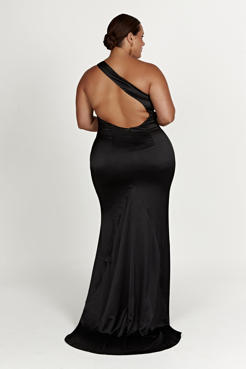 One Shoulder Gown - Black
