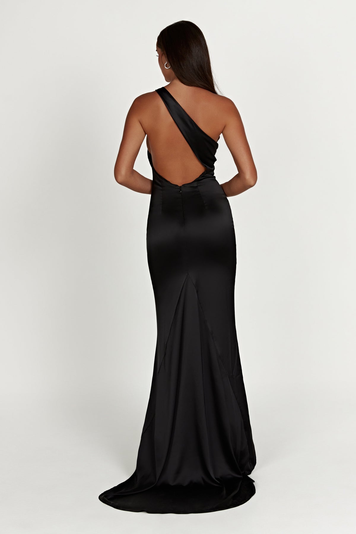 One Shoulder Gown - Black