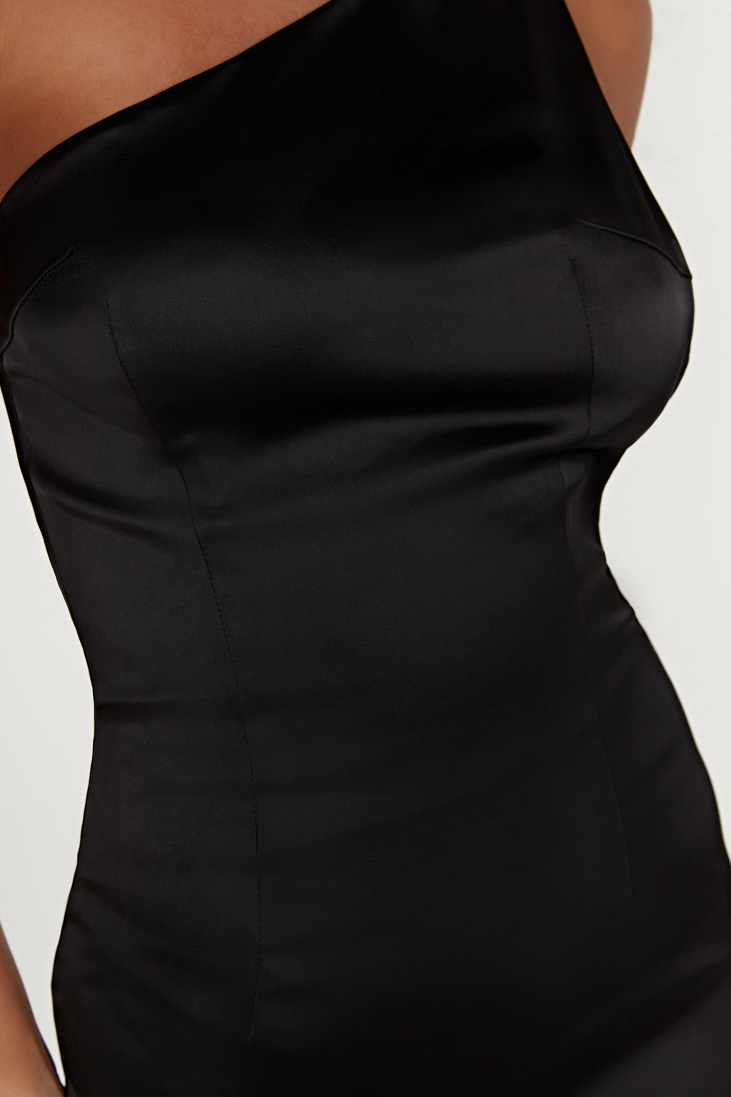 One Shoulder Gown - Black