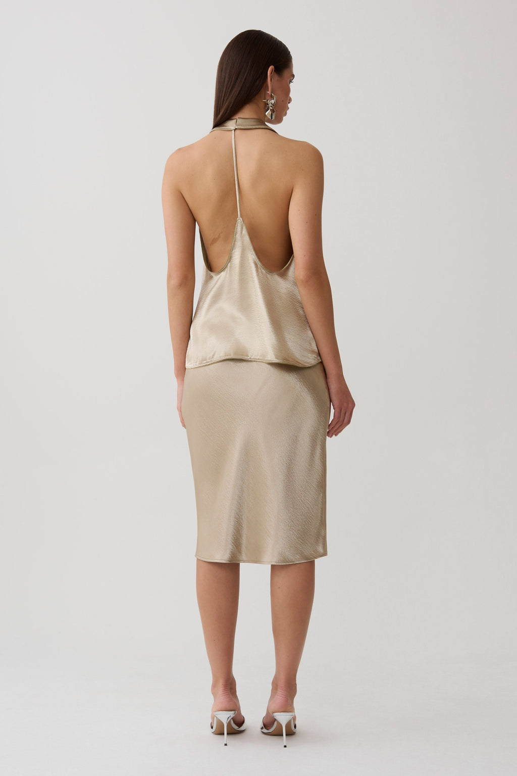 Satin Halter Top - Gold