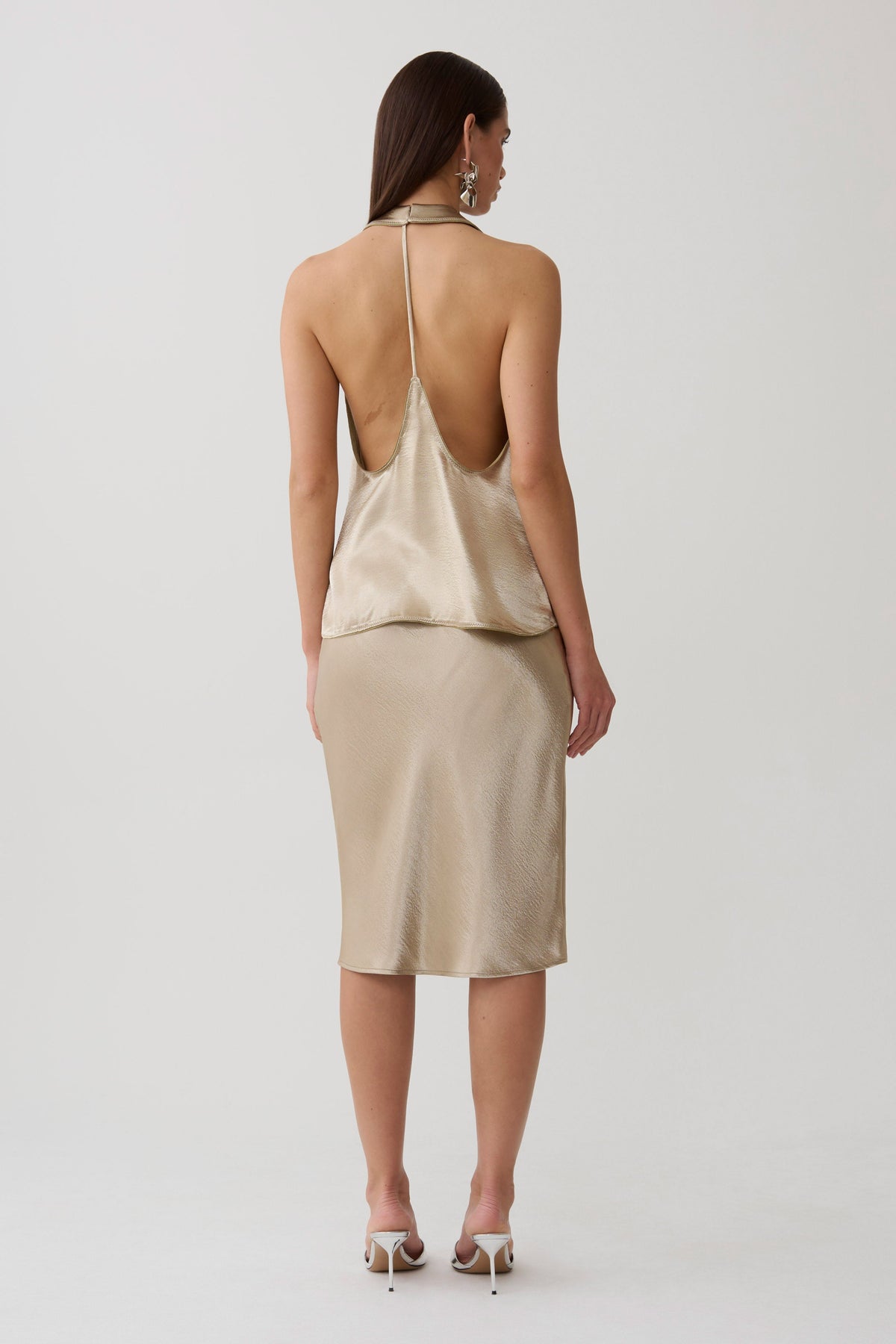Satin Halter Top - Gold