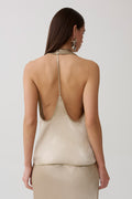 Satin Halter Top - Gold