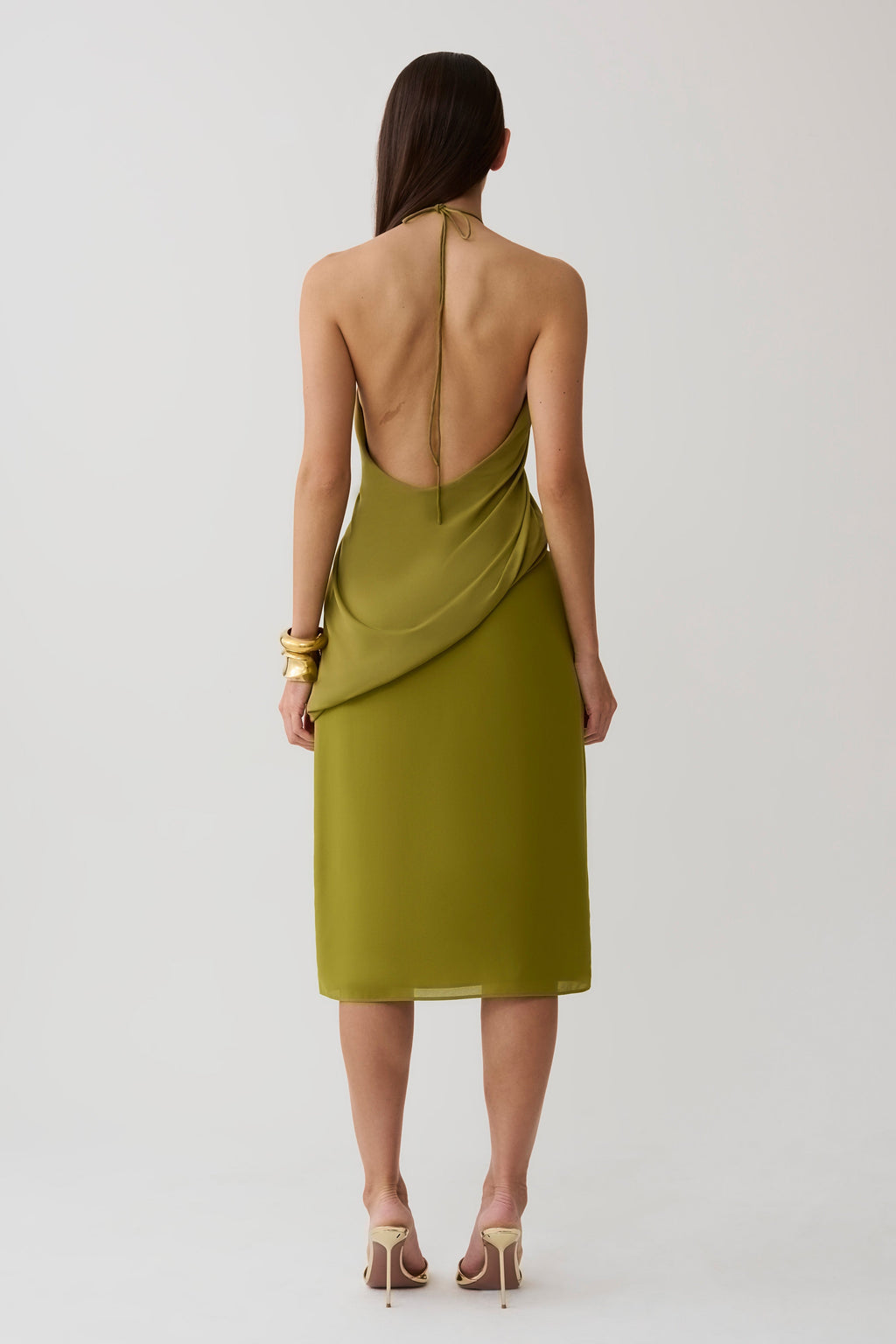 Draped Hardware Top - Martini Olive