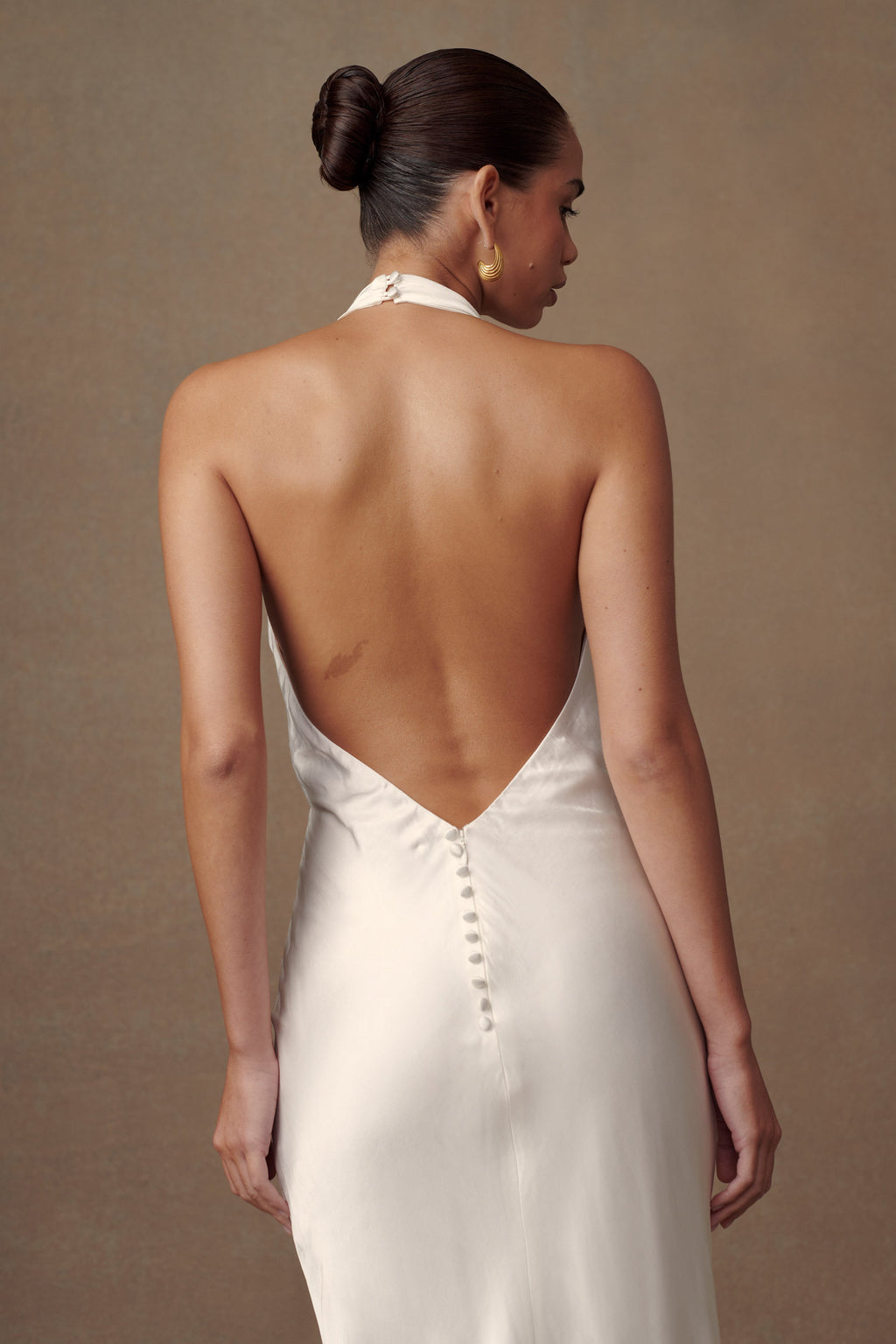 Satin Cowl Maxi Dress - Ivory