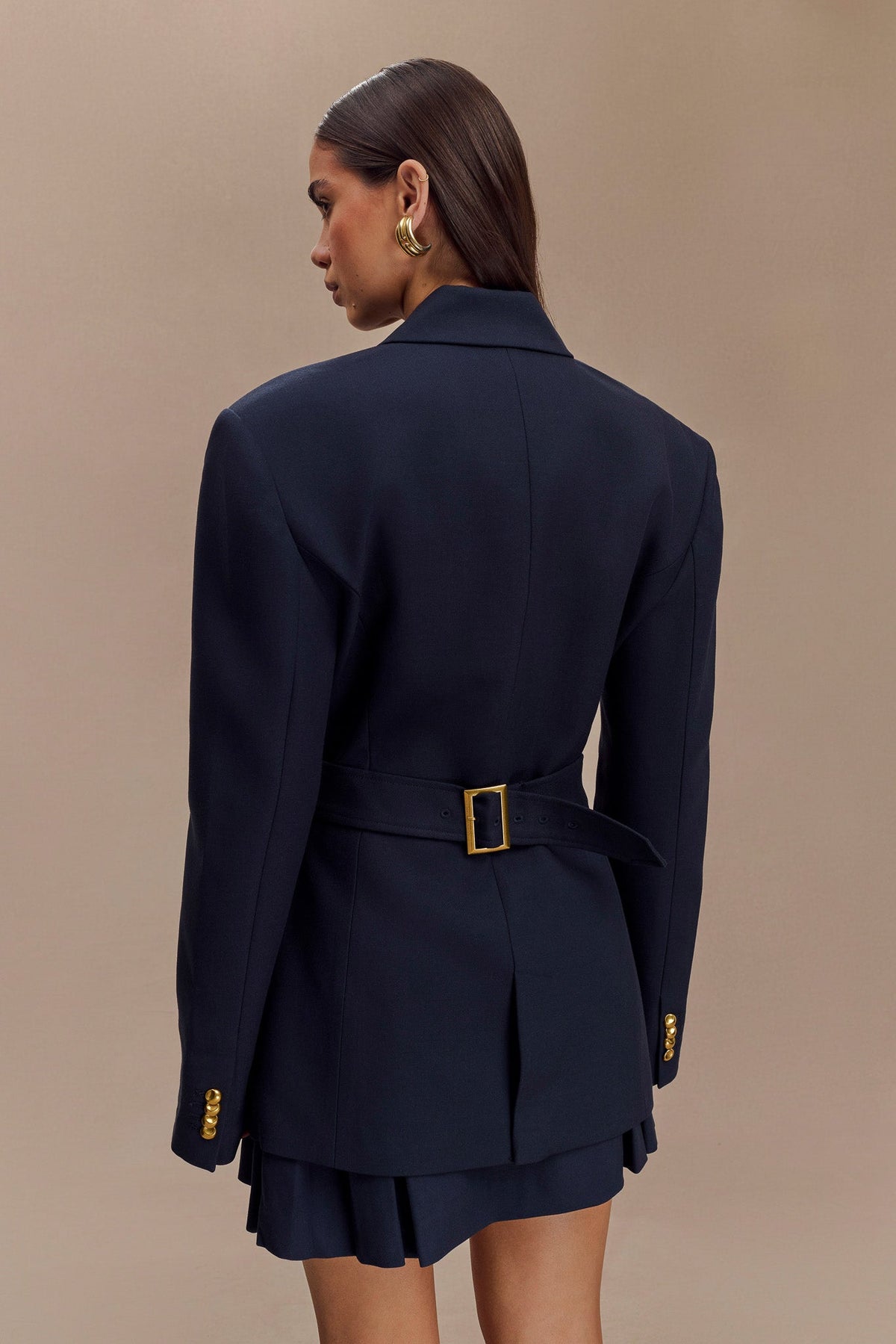 Cinched Blazer - Dark Navy