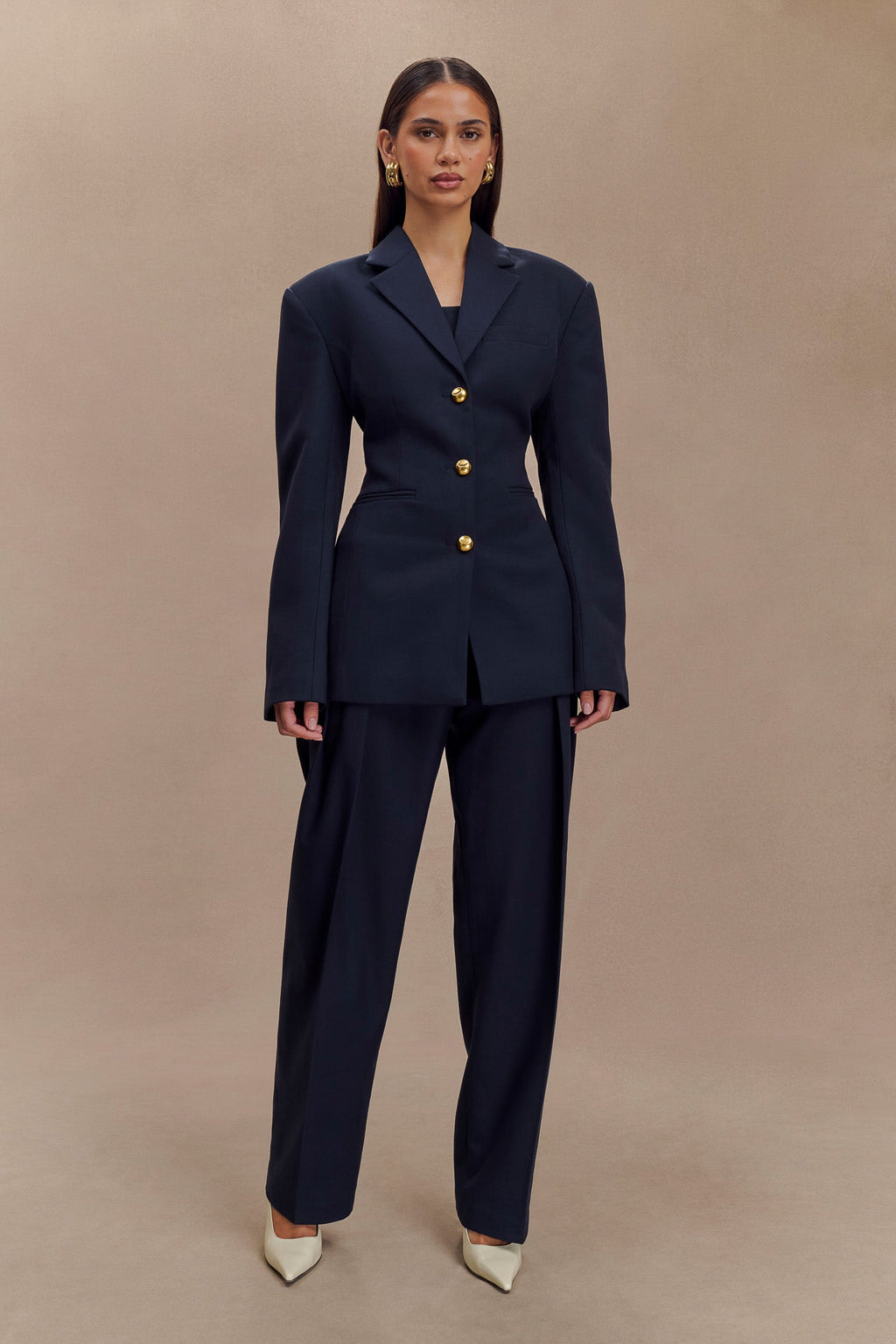 Cinched Blazer - Dark Navy