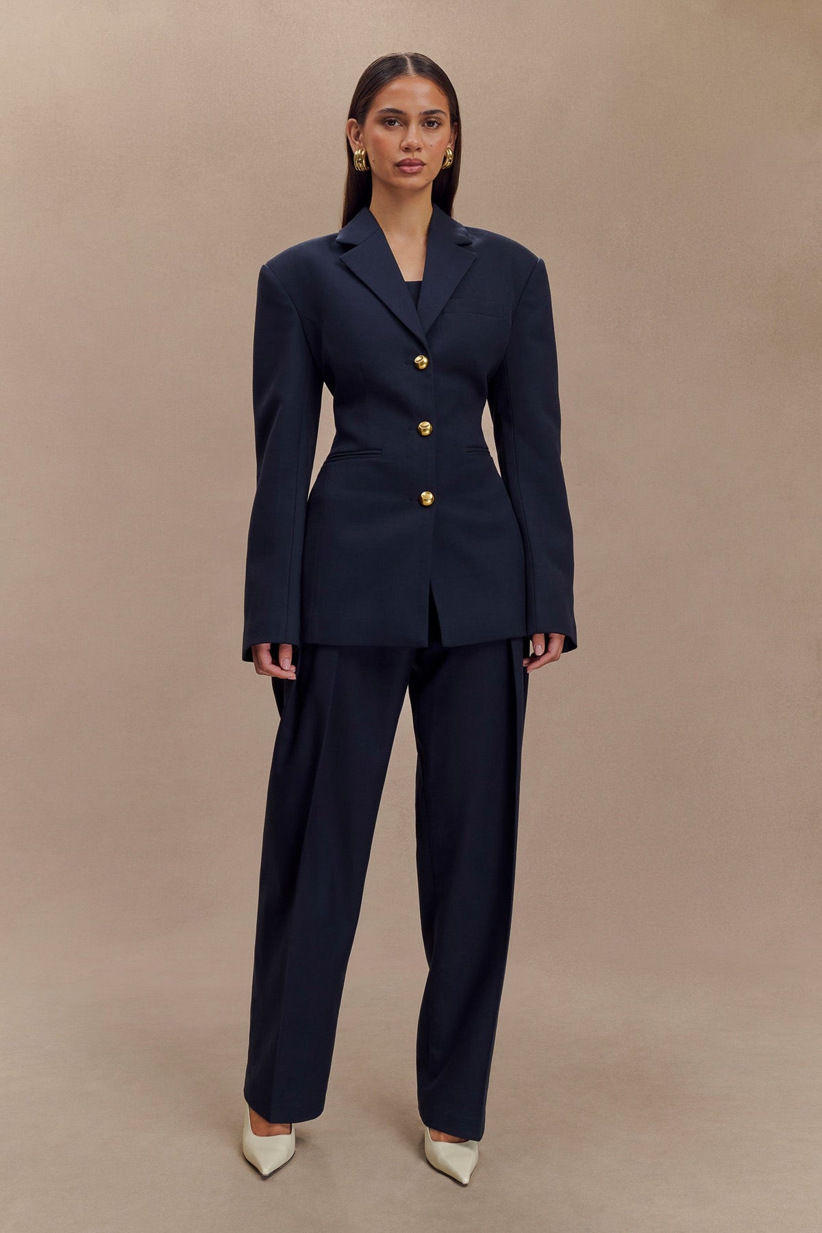 Cinched Blazer - Dark Navy