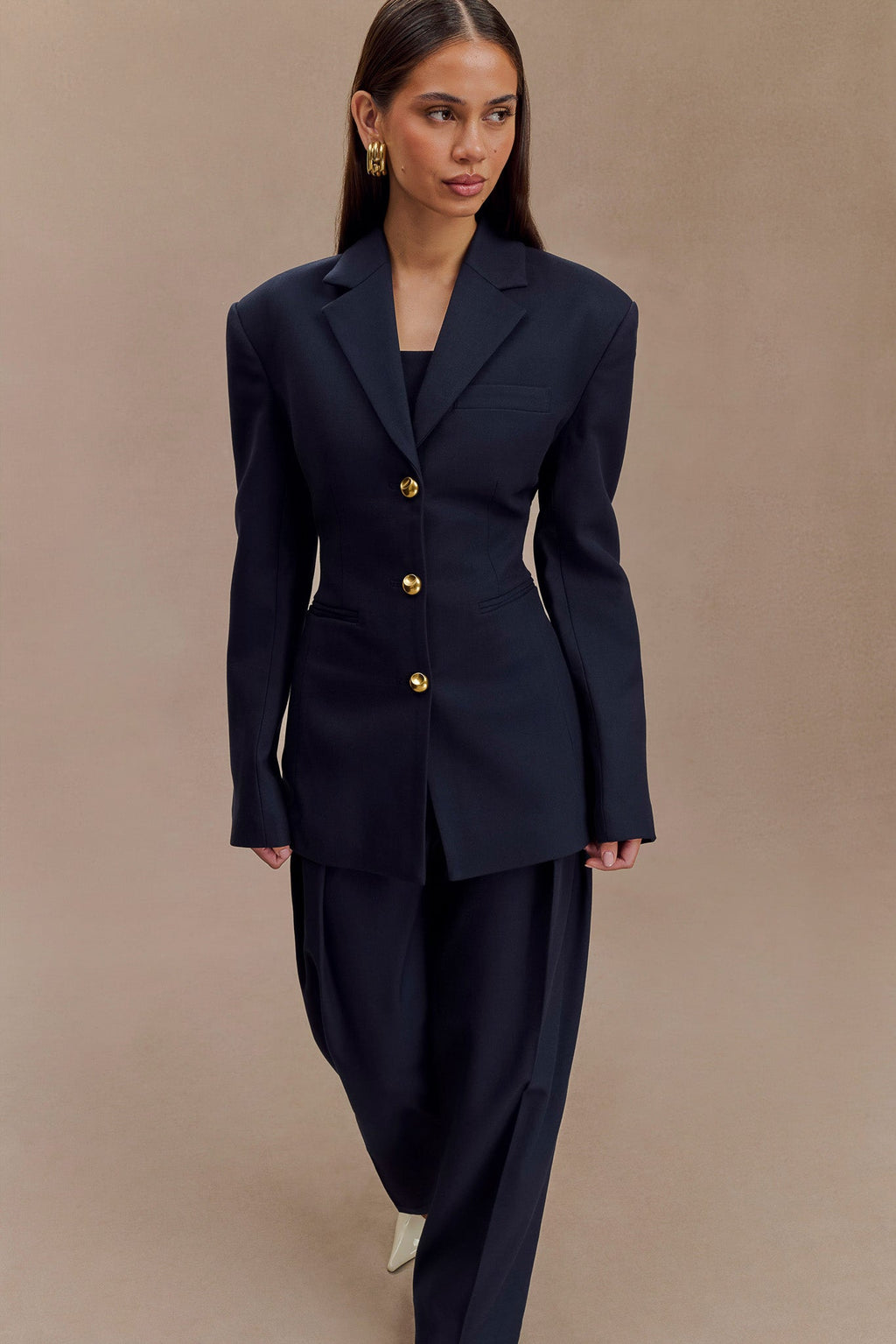 Cinched Blazer - Dark Navy