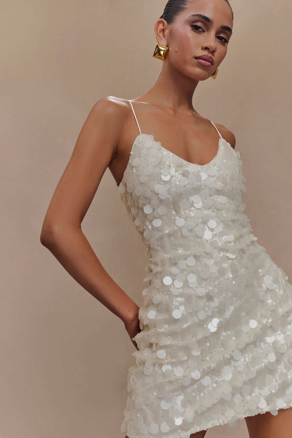 Sequin Mini Dress - Ivory